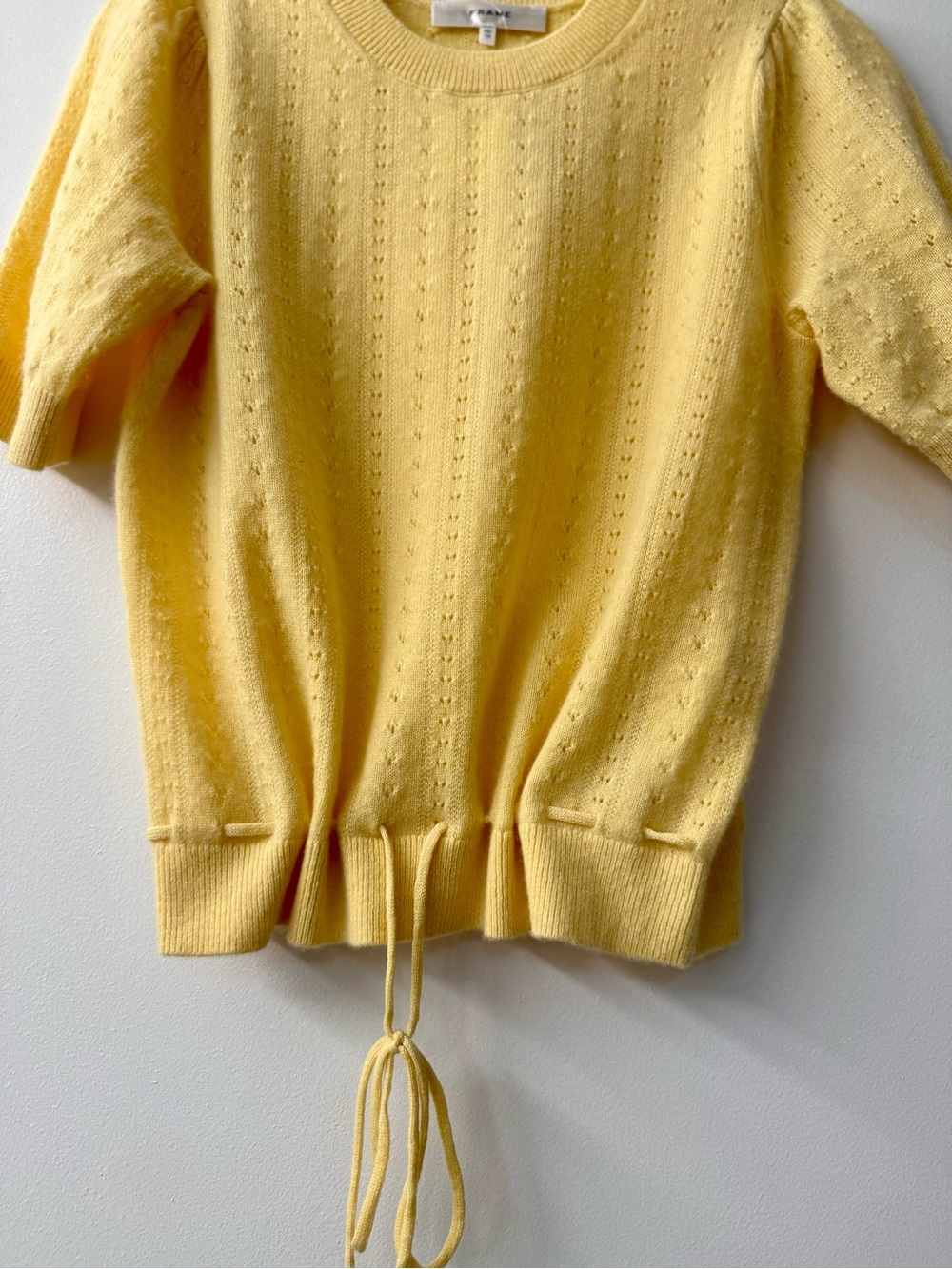 Frame Denim Soft Yellow Knit Sweater100% Silk - Picture 5 of 11